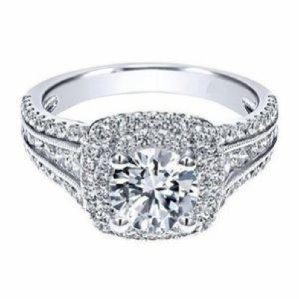 NEW 18K WHITE GOLD HALO RING, CUTE RING, SHINY RING. - Picture 5 of 5